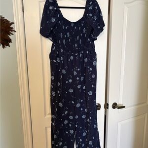 Torrid Size 2 Navy Smocked Top Jumpsuit